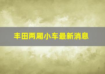 丰田两厢小车最新消息