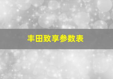 丰田致享参数表