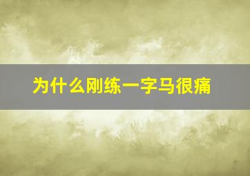 为什么刚练一字马很痛