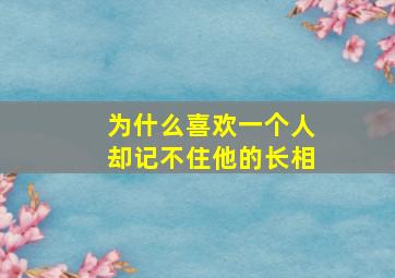 为什么喜欢一个人却记不住他的长相