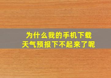 为什么我的手机下载天气预报下不起来了呢