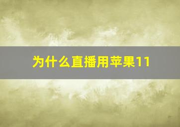 为什么直播用苹果11