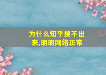 为什么知乎搜不出来,明明网络正常