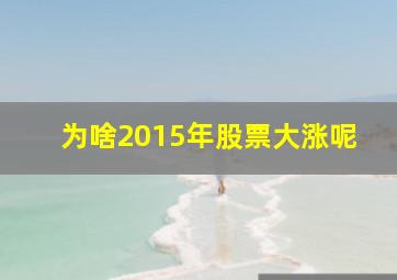 为啥2015年股票大涨呢