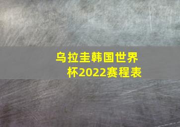 乌拉圭韩国世界杯2022赛程表