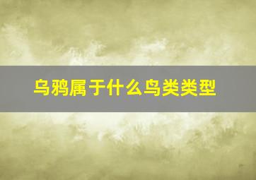 乌鸦属于什么鸟类类型