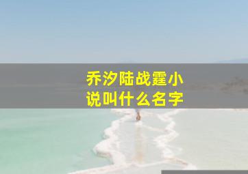 乔汐陆战霆小说叫什么名字