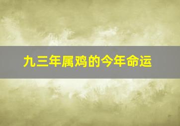 九三年属鸡的今年命运