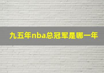 九五年nba总冠军是哪一年