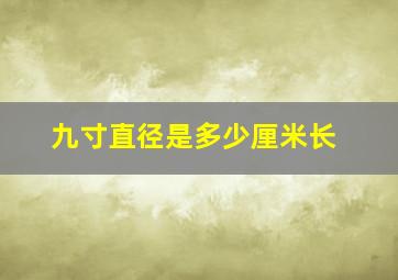 九寸直径是多少厘米长