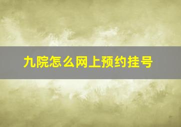 九院怎么网上预约挂号