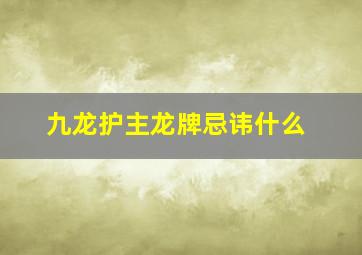 九龙护主龙牌忌讳什么