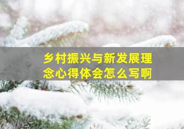 乡村振兴与新发展理念心得体会怎么写啊