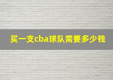 买一支cba球队需要多少钱