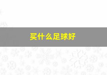 买什么足球好