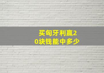 买匈牙利赢20块钱能中多少