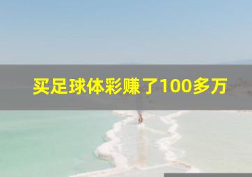 买足球体彩赚了100多万