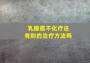 乳腺癌不化疗还有别的治疗方法吗