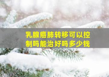 乳腺癌肺转移可以控制吗能治好吗多少钱