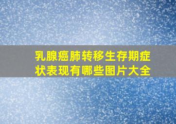 乳腺癌肺转移生存期症状表现有哪些图片大全