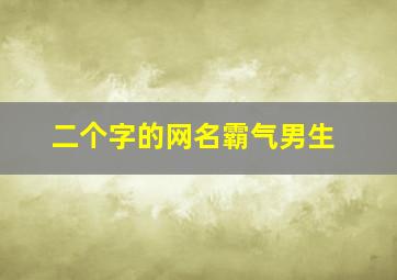 二个字的网名霸气男生