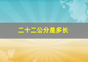 二十二公分是多长