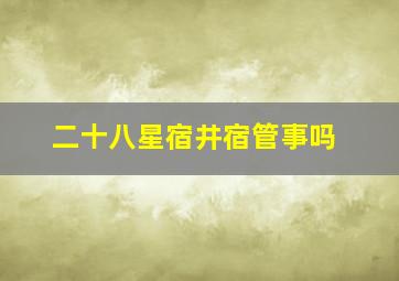 二十八星宿井宿管事吗