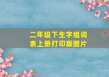 二年级下生字组词表上册打印版图片