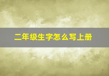 二年级生字怎么写上册