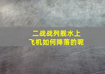 二战战列舰水上飞机如何降落的呢