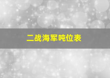 二战海军吨位表