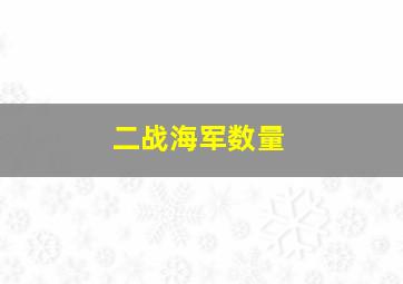 二战海军数量