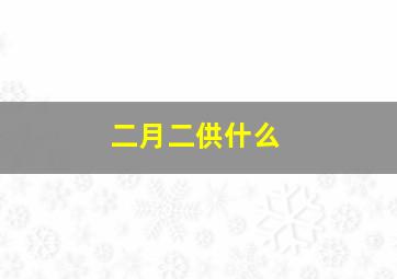 二月二供什么