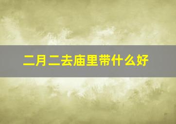 二月二去庙里带什么好