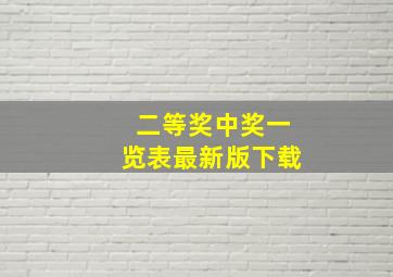 二等奖中奖一览表最新版下载