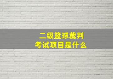 二级篮球裁判考试项目是什么