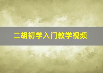 二胡初学入门教学视频