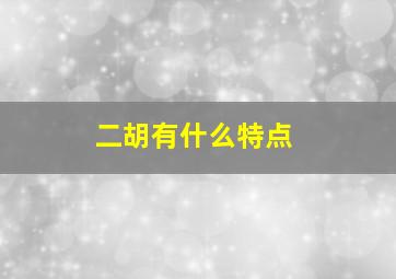 二胡有什么特点