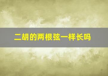 二胡的两根弦一样长吗