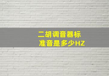 二胡调音器标准音是多少HZ