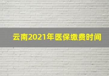 云南2021年医保缴费时间