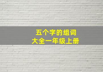 五个字的组词大全一年级上册