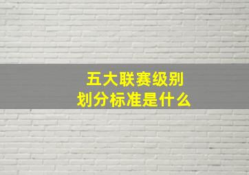 五大联赛级别划分标准是什么