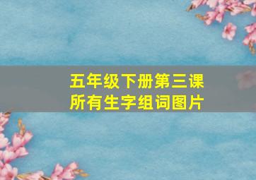 五年级下册第三课所有生字组词图片