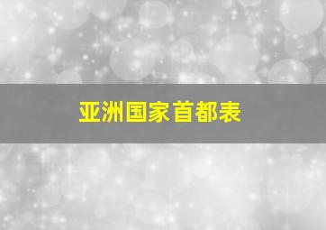 亚洲国家首都表