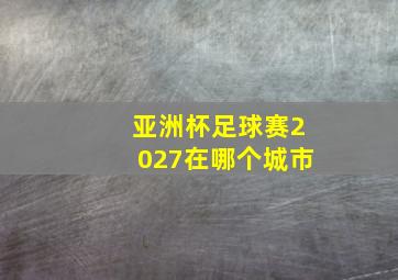 亚洲杯足球赛2027在哪个城市