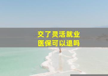 交了灵活就业医保可以退吗