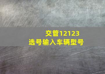 交管12123选号输入车辆型号