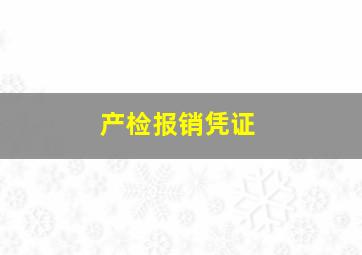 产检报销凭证