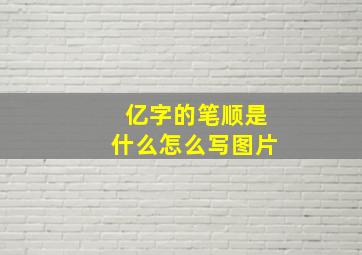 亿字的笔顺是什么怎么写图片